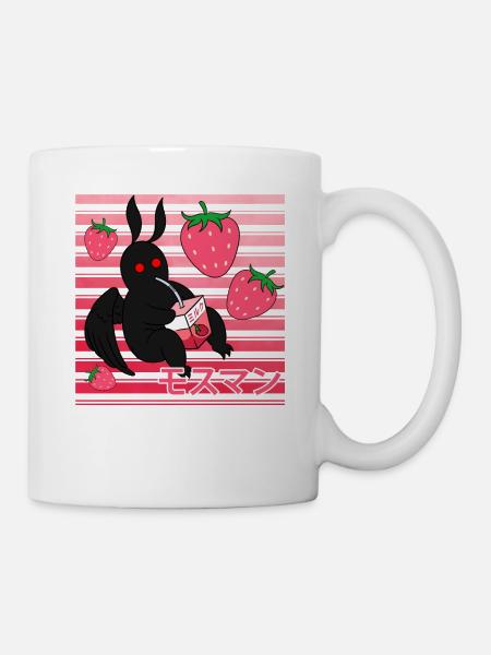 Mothman Kawaii Strawberry Milk Shake Carton - Tasse - Weiß