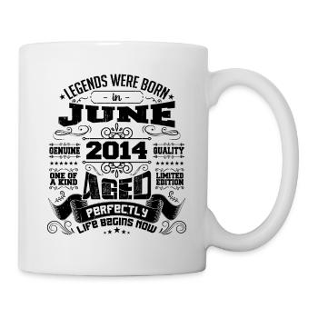 2014 Juin Anniversaire 2014 Juin | né en June 2014 - Mug blanc - blanc - Droite
