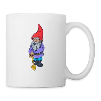 Garden gnome with shovel - Mug - white - Right