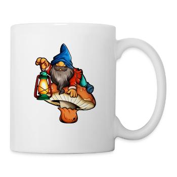 Garden gnome on fungus - Mug - white - Right