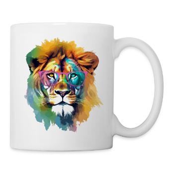 Boo the bespectacled lion - Mug - white - Right