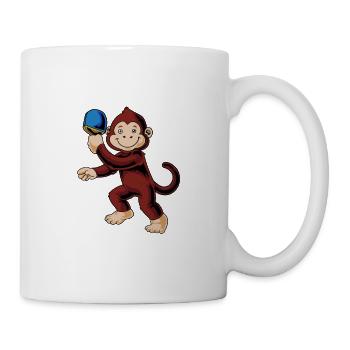 Cartoon monkey playing table tennis - Mug - white - Right