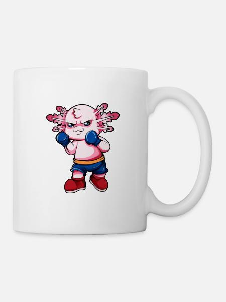 Comic Axolotl macht Karate - Tasse - Weiß