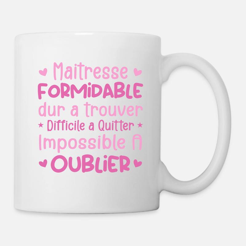 Maîtresse Formidable Cadeau Maîtresse D'école - Mug blanc - blanc
