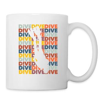 Diving Retro Vintage Diving Silhouette Ocean - Mug - white - Right