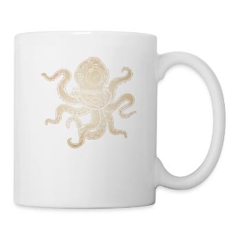 Tauchen Oktopus Helm Taucher Schnorcheln Kraken - Tasse - Weiß - Rechts
