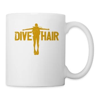 Dive Hair Don't Care Funny Taucher Unterwasser - Tasse - Weiß - Rechts
