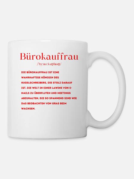 Bürokauffrau Definition - Tasse - Weiß