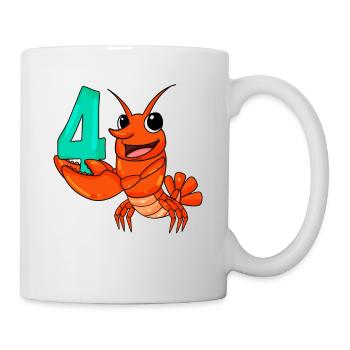 4 birthday 4 years old with animal motif - four - Mug - white - Right