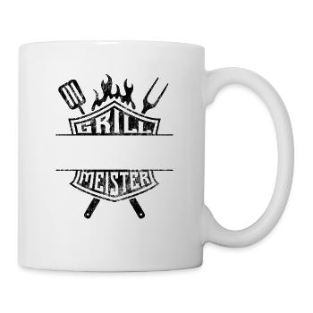 Grillmeister - eigener Name - Vatertag Geschenk - Tasse - Weiß - Rechts