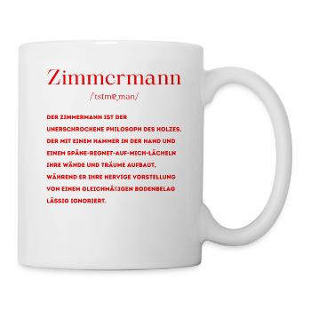 Zimmermann Definition - Tasse - Weiß - Rechts