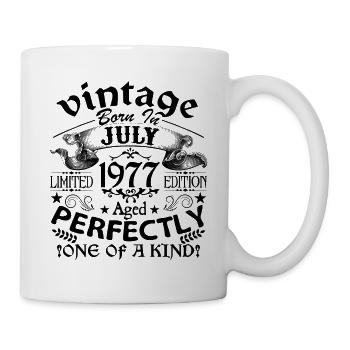 Juli 1977 | Jahrgang 1977 | geboren im Juli - Tasse - Weiß - Rechts
