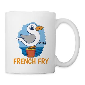 Heureux comme une mouette avec une frite 3 - Mug blanc - blanc - Droite