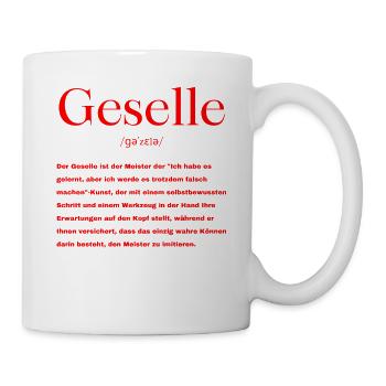 Geselle Definition - Tasse - Weiß - Rechts