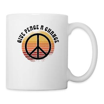 Hippie Peace Zeichen Frieden Blumen Blumenkind - Tasse - Weiß - Rechts