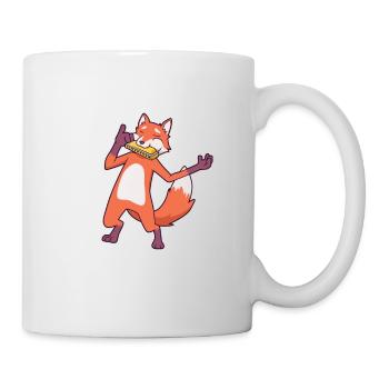 Fox joue de l’harmonica - Mug blanc - blanc - Droite