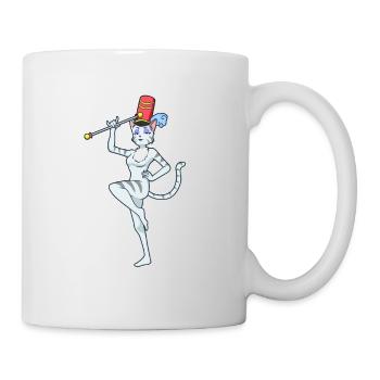 Comic cat twirling - Mug - white - Right