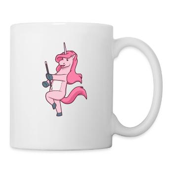 Comic Einhorn beim Twirling - Tasse - Weiß - Rechts