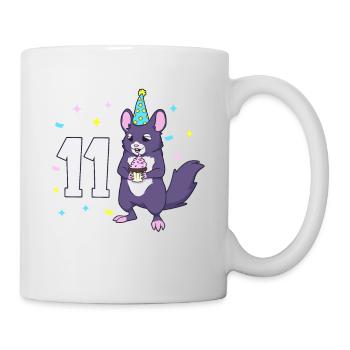 Avec chinchilla - anniversaire des enfants 11 ans - Mug blanc - blanc - Droite