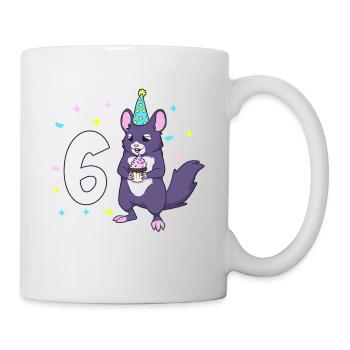 Avec chinchilla - anniversaire des enfants 6 ans - Mug blanc - blanc - Droite