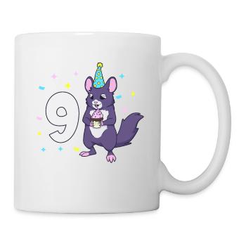 Mit Chinchilla - Kinder Geburtstag 9 Jahre - Tasse - Weiß - Rechts