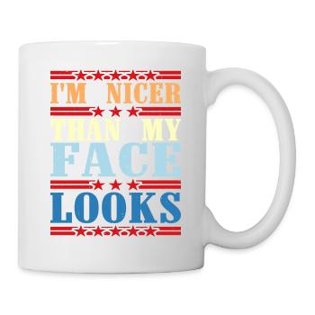 Je suis plus beau que mon visage n’en a l’air 2 - Mug blanc - blanc - Droite