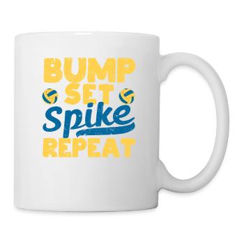 Bump Set Spike Repeat Funny Volleyball Liebhaber - Tasse - Weiß - Rechts