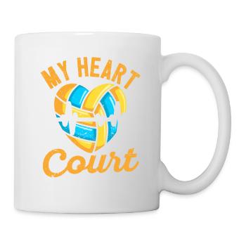Mon cœur est sur le joueur de volleyball sur le terrain - Mug blanc - blanc - Droite
