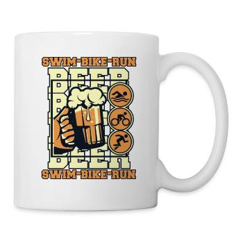 Swim Bike Run Beer Triathlete Training - Mug - white - Right