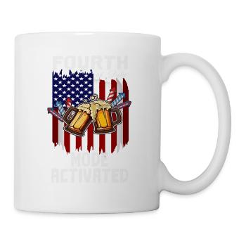 4th Of July Mode Activated Day Drinking American - Tasse - Weiß - Rechts