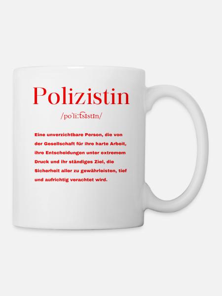 Polizistin Definition - Tasse - Weiß