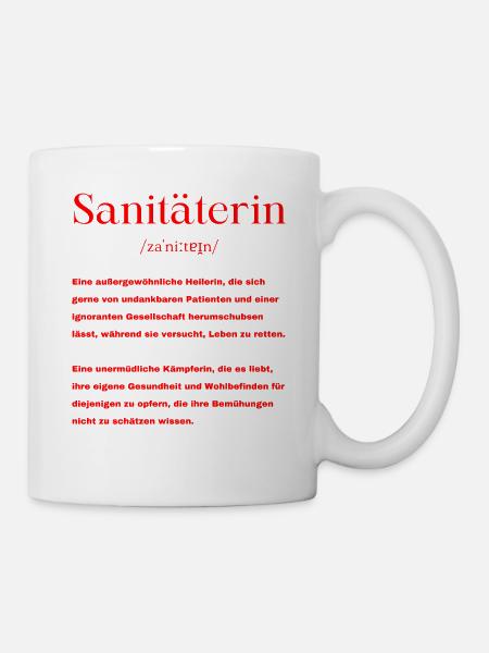 Sanitäterin Definition - Tasse - Weiß