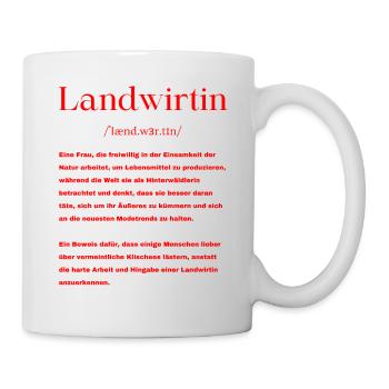 Landwirtin Definition - Tasse - Weiß - Rechts