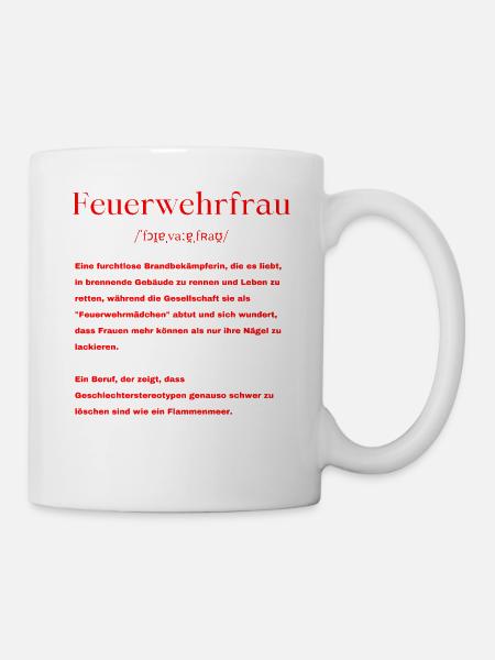 Feuerwehrfrau Definition - Tasse - Weiß