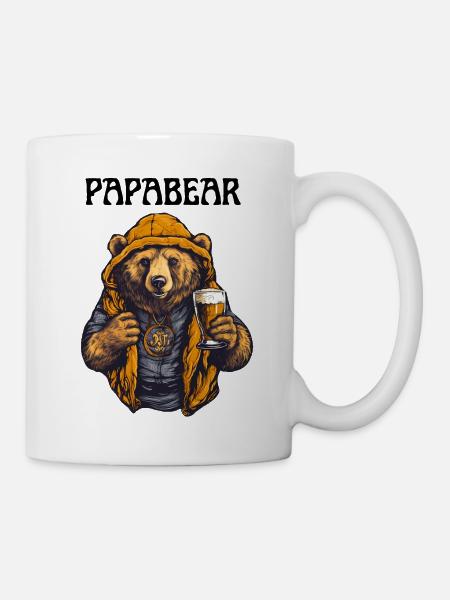 Papa Bear proud Daddy proud dad - Mug - white
