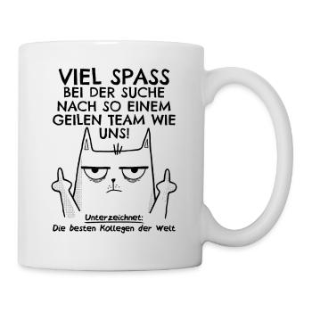 Jobwechsel Neuer Job Abschied Abschiedsgeschenk - Tasse - Weiß - Rechts