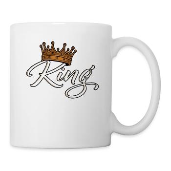 Couronne avec lettrage King - Mug blanc - blanc - Droite