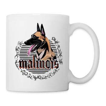 Malinois-Hund - Tasse - Weiß - Rechts