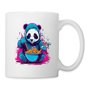 Panda eat Asia Ramen Food Synthwave Design - Tasse - Weiß - Rechts