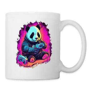 cute fat japanese panda gamer Play Consol - Mug - white - Right
