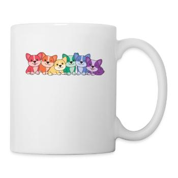 Rainbow Corgi Flag Pride LGBTQ Cute Dogs - Mug - white - Right