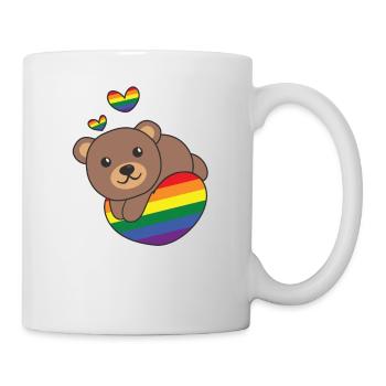 Rainbow Flag Pride LGBTQ Mignon Ours Amour - Mug blanc - blanc - Droite