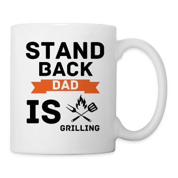 Stand Back Papa est en train de griller drôle de grill Citation BBQ - Mug blanc - blanc - Droite