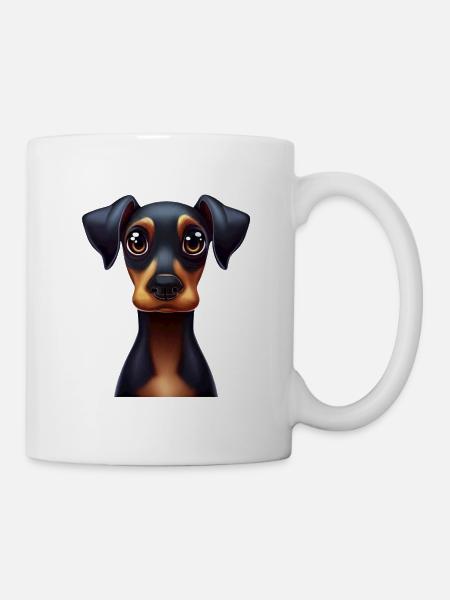Verspieltes Dobermann-Pinscher-Design - Tasse - Weiß