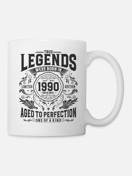 Jahrgang 1990 geboren Legenden Vintage Geburtstag - Tasse - Weiß