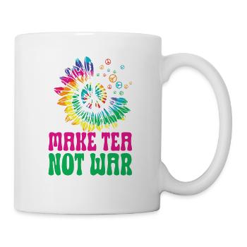 Hippie Peace Sign Peace Flowers Flower Child - Mug - white - Right