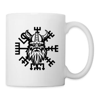 Wikinger Viking Warrior Krieger Vegvisir - Tasse - Weiß - Rechts