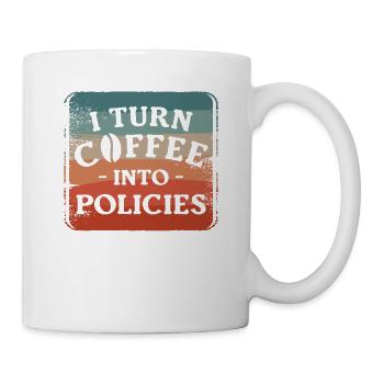 Je transforme le café en police Agent d’assurance - Mug blanc - blanc - Droite