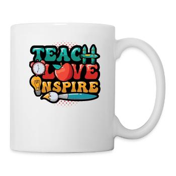 Lehrer Unterrichten, Liebe Inspiriert - Tasse - Weiß - Rechts