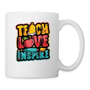 Teachers teach, love inspires - Mug - white - Right